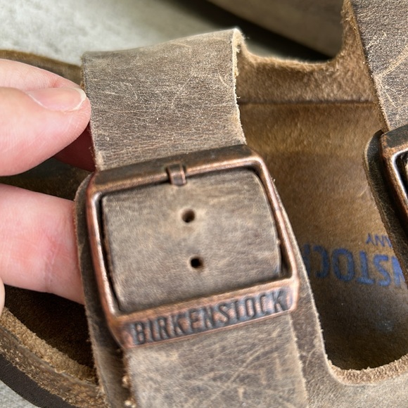 BIRKENSTOCK Arizona Brown Leather Soft Footbed in size 37 - Picture 2 of 12